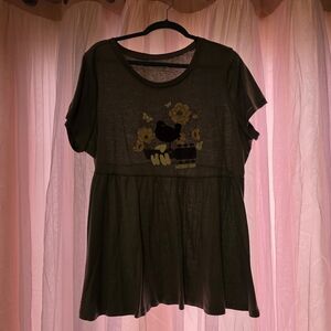 Torrid 1 Olive Green Women's Peplum Tee